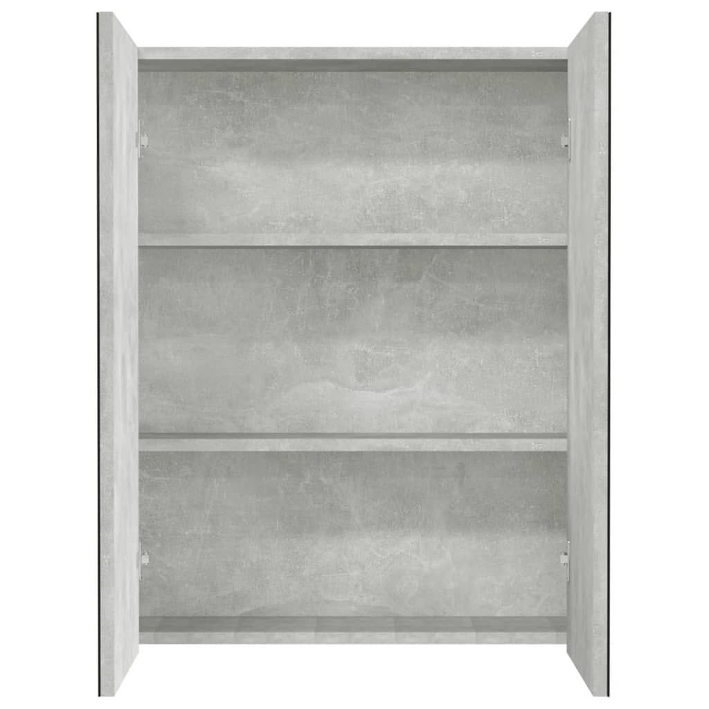 vidaXL Bad-Spiegelschrank 60x15x75 cm MDF Betongrau