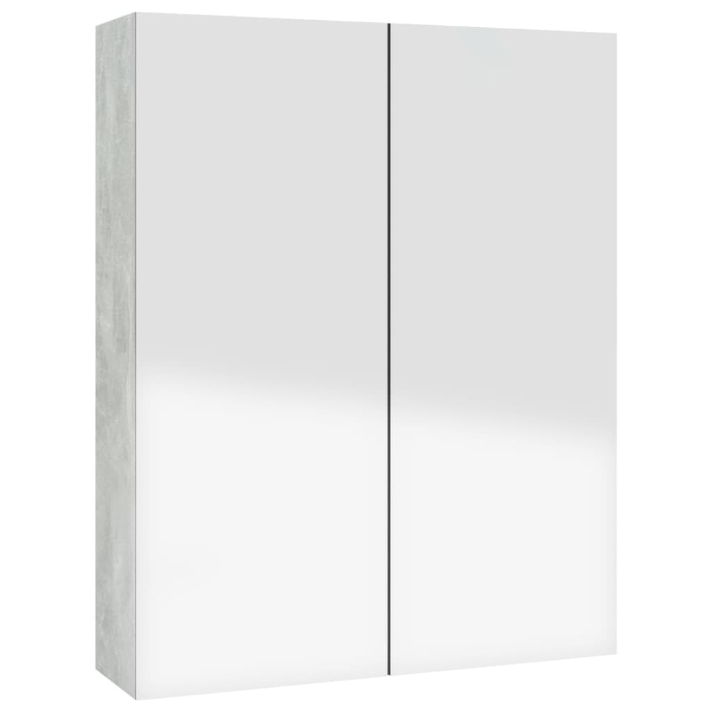 vidaXL Bad-Spiegelschrank 60x15x75 cm MDF Betongrau