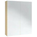vidaXL Bad-Spiegelschrank 60x15x75 cm MDF Weiß und Eiche-Optik