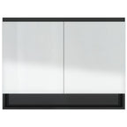 vidaXL Spiegelschrank fürs Bad 80x15x60 cm Glänzend Schwarz