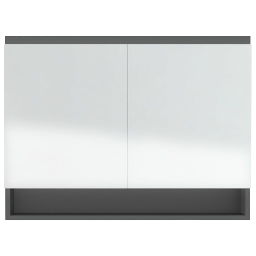 vidaXL Spiegelschrank fürs Bad 80x15x60 cm MDF Grau