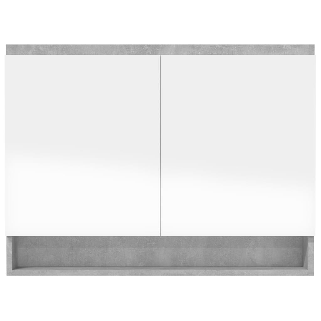 vidaXL Spiegelschrank fürs Bad 80x15x60 cm MDF Betongrau