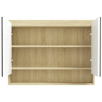 vidaXL Spiegelschrank fürs Bad 80x15x60 cm MDF Weiß und Eiche-Optik