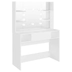 vidaXL Schminktisch mit LED-Beleuchtung 100x40x135 cm MDF Weiß