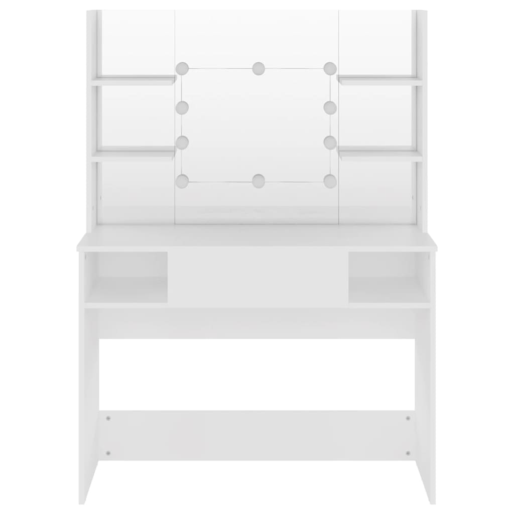 vidaXL Schminktisch mit LED-Beleuchtung 100x40x135 cm MDF Weiß