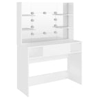 vidaXL Schminktisch mit LED-Beleuchtung 100x40x135 cm MDF Weiß