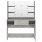 vidaXL Schminktisch mit LED-Beleuchtung 100x40x135 cm MDF Betongrau