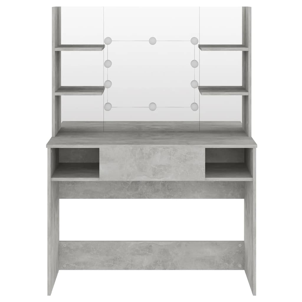 vidaXL Schminktisch mit LED-Beleuchtung 100x40x135 cm MDF Betongrau
