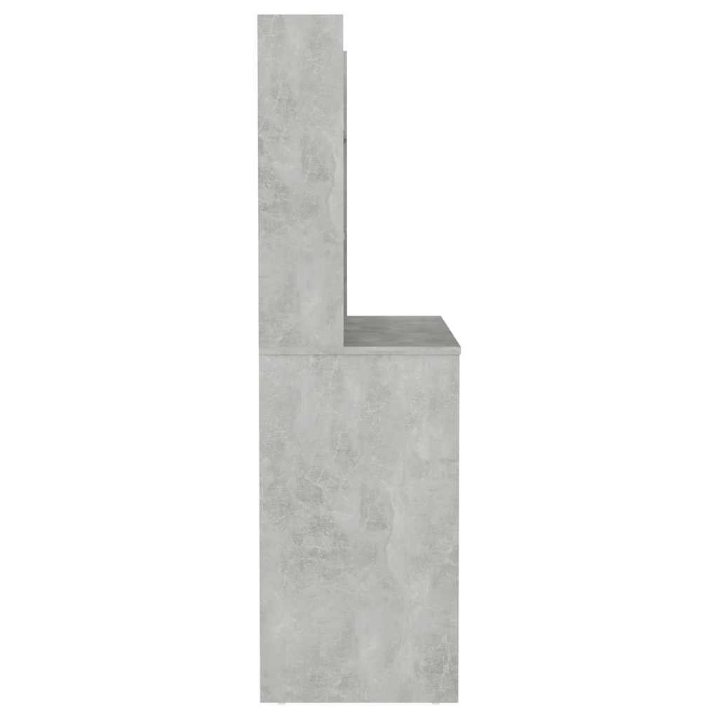 vidaXL Schminktisch mit LED-Beleuchtung 100x40x135 cm MDF Betongrau