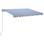 vidaXL Markise Manuell Einziehbar mit LED Blau und Weiß