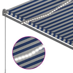 vidaXL Markise Manuell Einziehbar mit LED Blau und Weiß