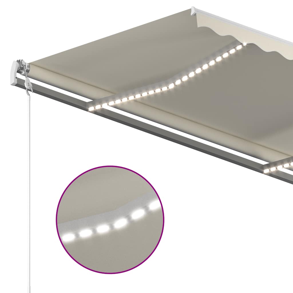 vidaXL Automatische Markise mit LED & Windsensor Creme