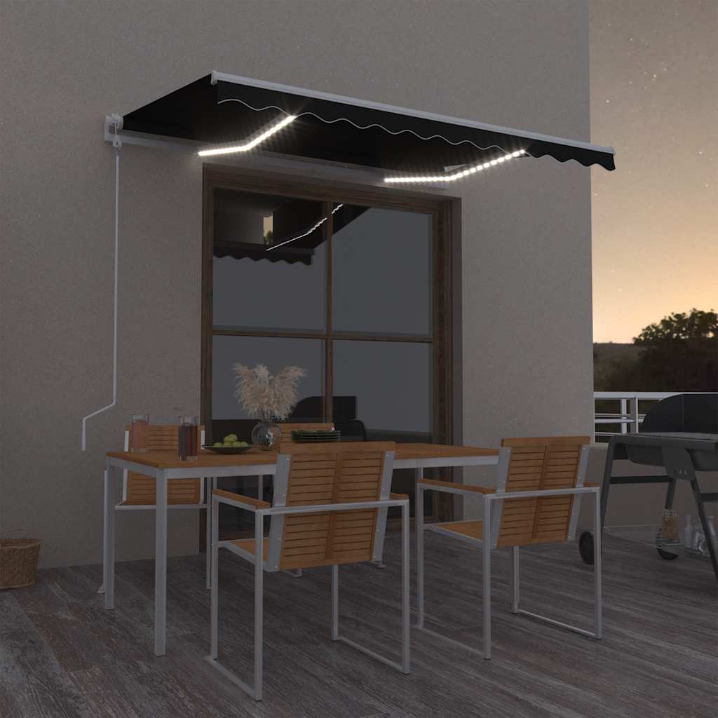vidaXL Automatische Markise mit LED & Windsensor Creme