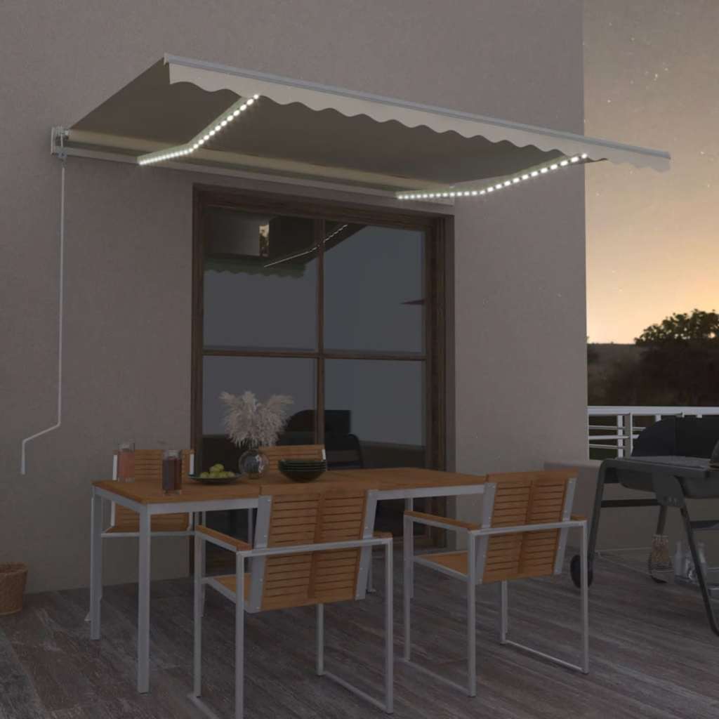 vidaXL Automatische Markise mit LED Windsensor Orange/Braun