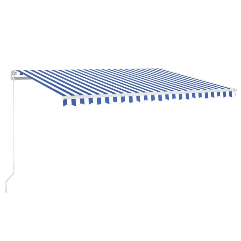 vidaXL Automatische Markise mit LED Windsensor Blau und Weiß