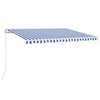 vidaXL Automatische Markise mit LED Windsensor Blau und Weiß