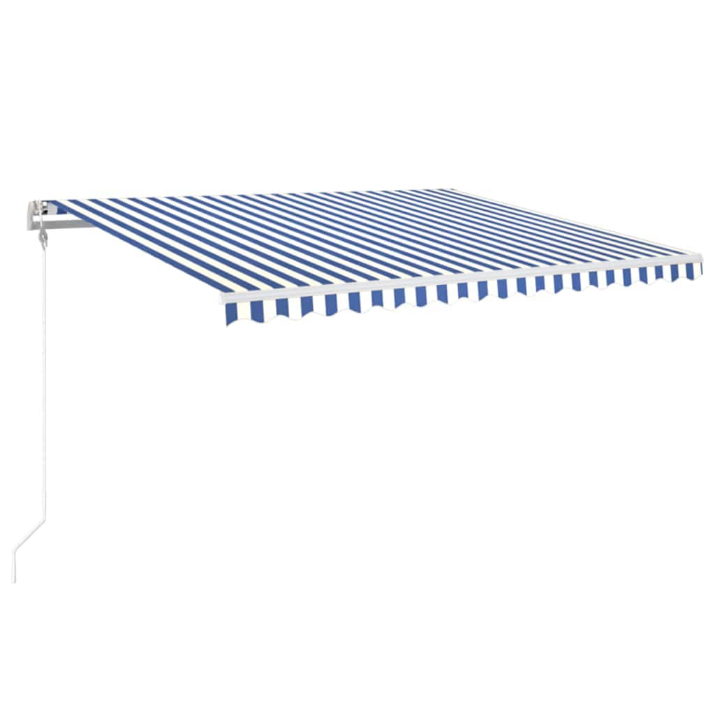 vidaXL Automatische Markise mit LED & Windsensor Blau und Weiß