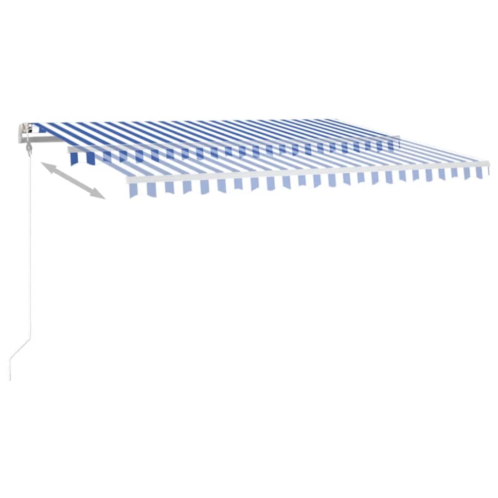 vidaXL Automatische Markise mit LED & Windsensor Blau und Weiß