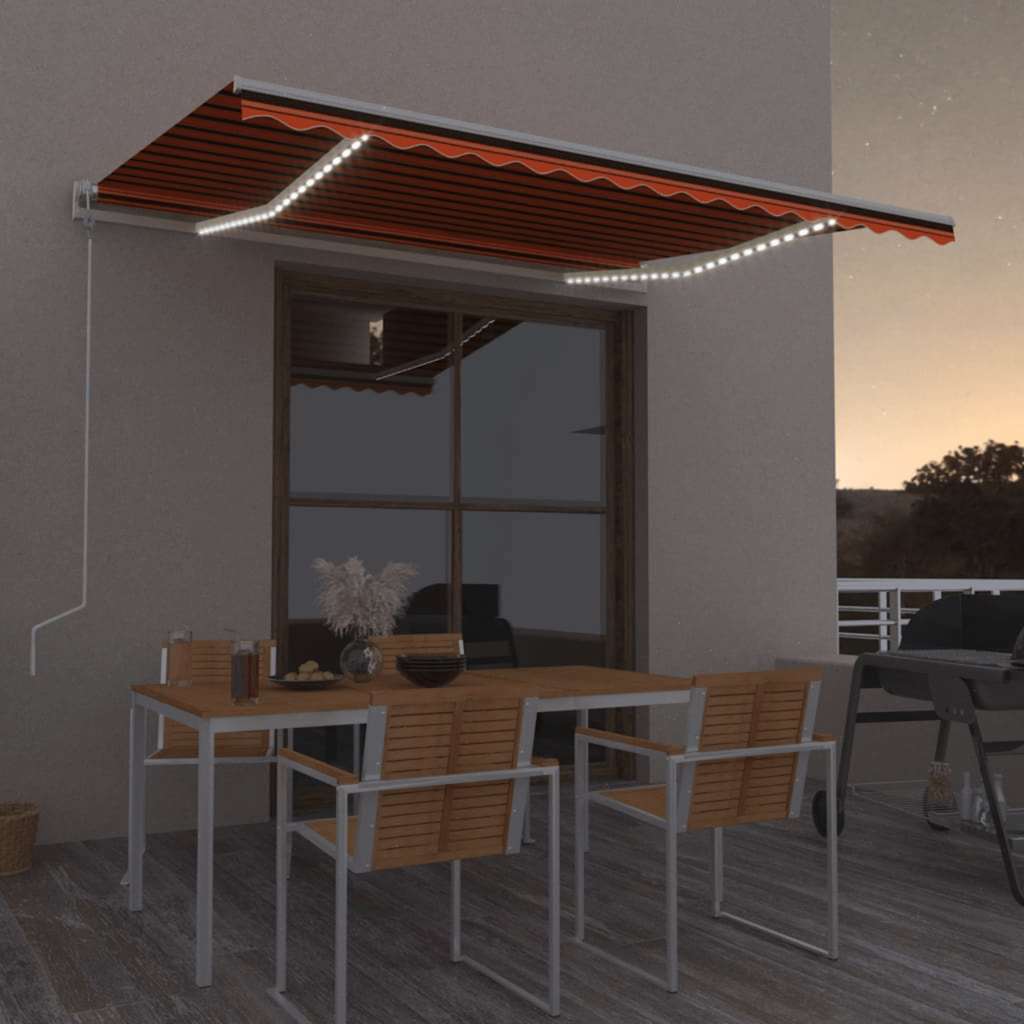 vidaXL Automatische Markise mit LED & Windsensor Creme