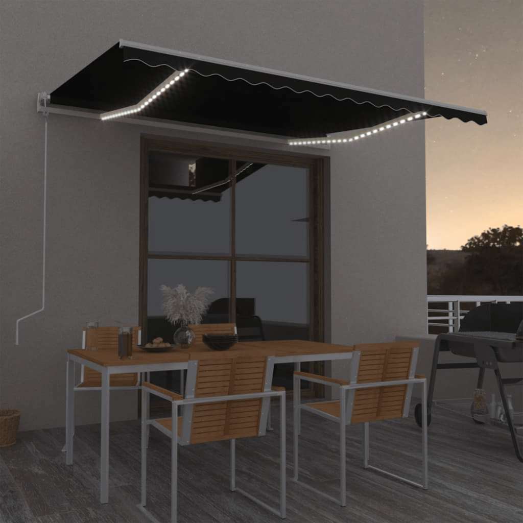 vidaXL Automatische Markise mit LED & Windsensor Creme