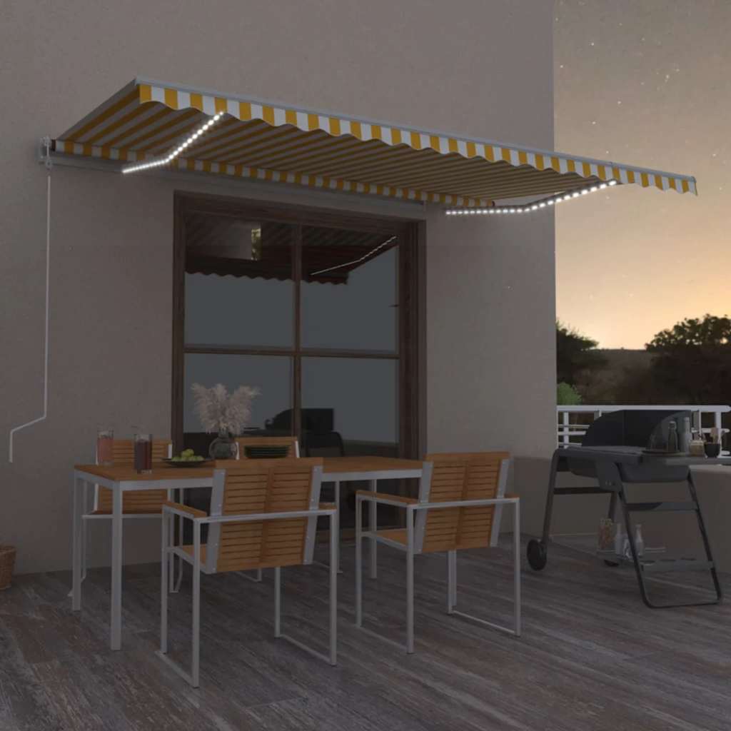vidaXL Automatische Markise mit LED & Windsensor Creme