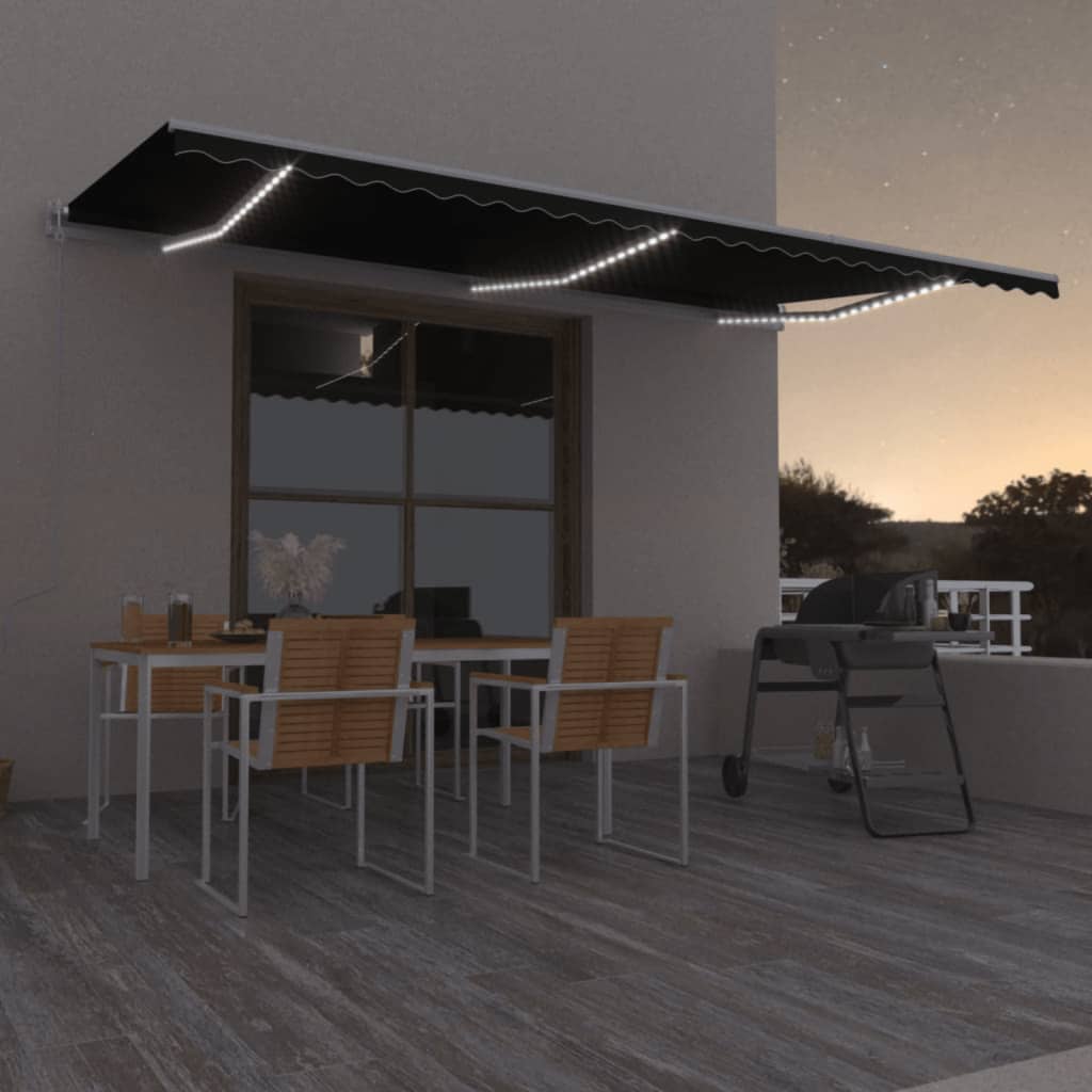vidaXL Automatische Markise mit LED & Windsensor Creme