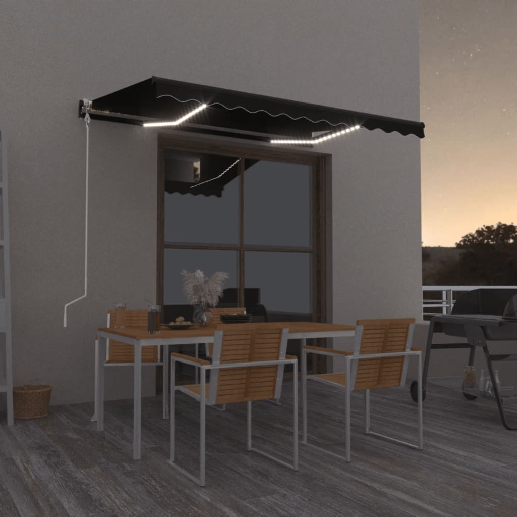 vidaXL Automatische Markise mit LED & Windsensor Creme