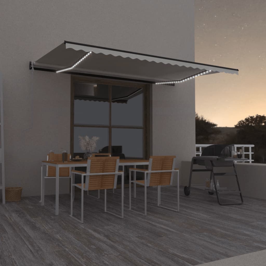 vidaXL Automatische Markise mit LED & Windsensor Creme
