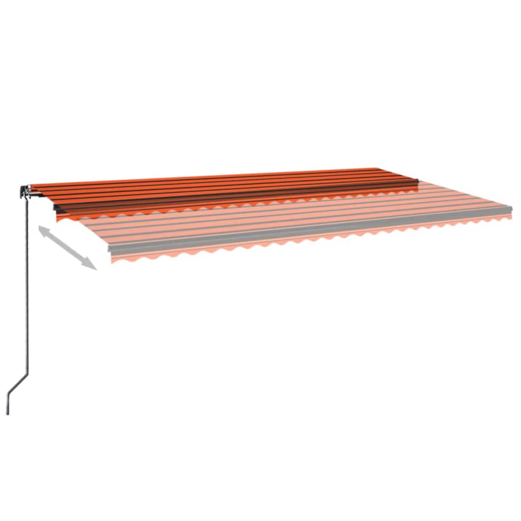 vidaXL Markise Manuell Einziehbar 600x300 cm Orange & Braun