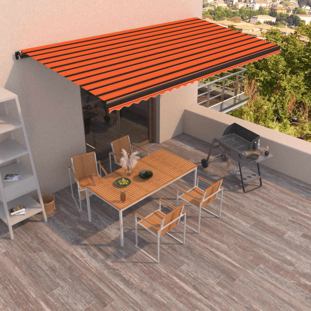 vidaXL Markise Manuell Einziehbar 600x300 cm Orange & Braun