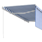 vidaXL Markise Manuell Einziehbar mit Rollo 3x2,5 m Blau und Weiß