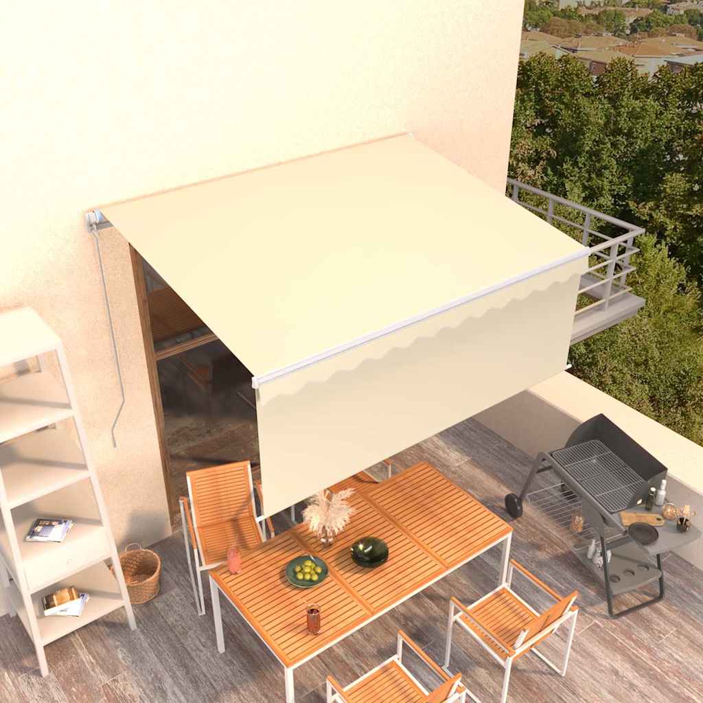 vidaXL Markise Manuell Einziehbar mit Rollo 3x2,5 m Creme