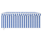 vidaXL Markise Manuell Einziehbar mit Rollo & LED 3x2,5m Blau & Weiß