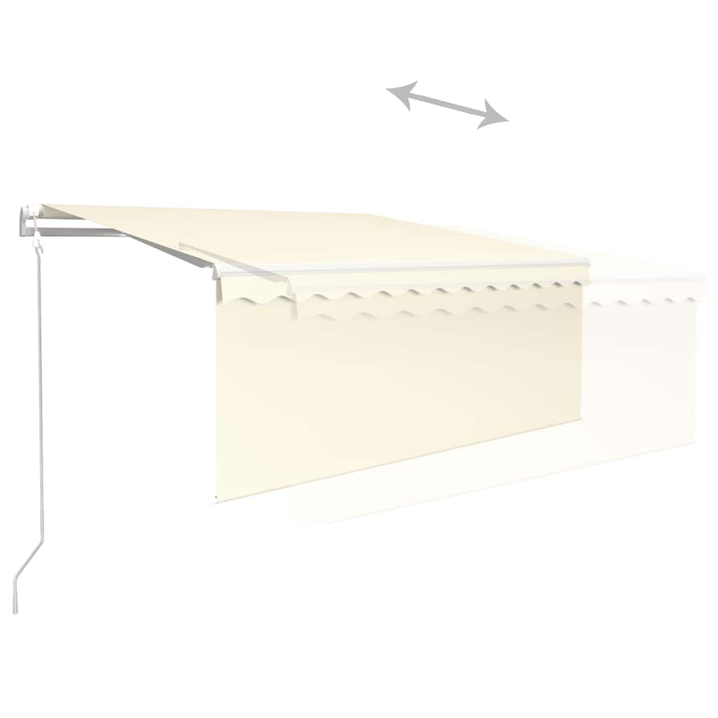 vidaXL Markise Automatisch Einziehbar mit Volant 3x2,5 m Creme
