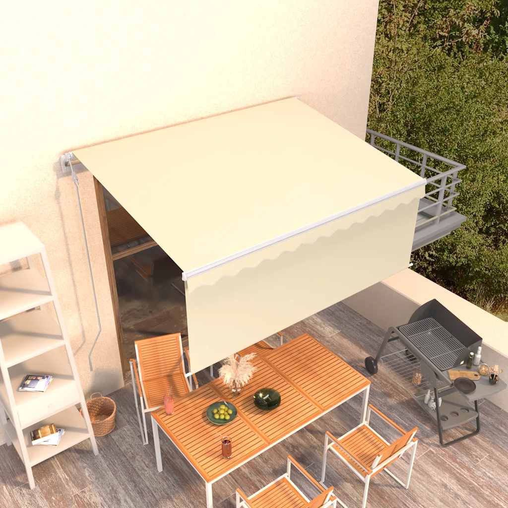 vidaXL Markise Automatisch Einziehbar mit Volant 3x2,5 m Creme
