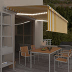 vidaXL Markise Automatisch mit Rollo LED Windsensor 3x2,5 Blau & Weiß