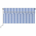 vidaXL Markise Manuell Einziehbar mit Rollo LED 3x2,5 m Blau & Weiß