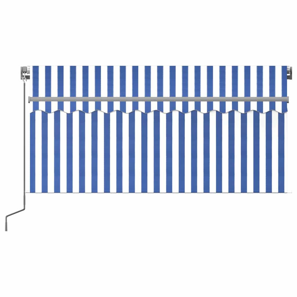 vidaXL Markise Manuell Einziehbar mit Rollo LED 3x2,5 m Blau & Weiß