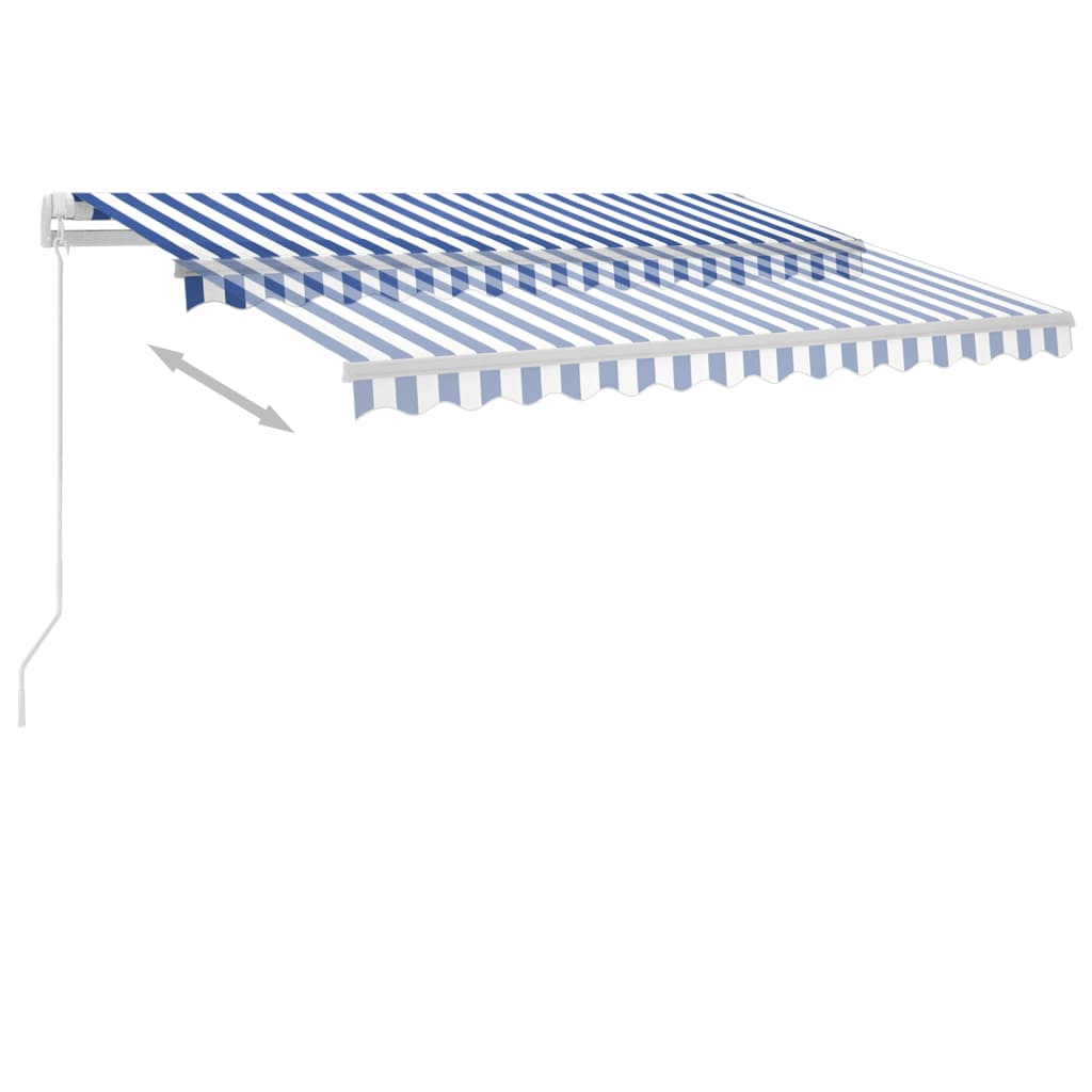 vidaXL Standmarkise Manuell Einziehbar Blau/Weiß