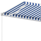 vidaXL Standmarkise Manuell Einziehbar Blau/Weiß