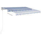 vidaXL Markise Manuell Einziehbar mit Pfosten 3x2,5 m Blau & Weiß