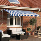 vidaXL Markise Manuell Einziehbar mit Pfosten 3x2,5 m Blau & Weiß