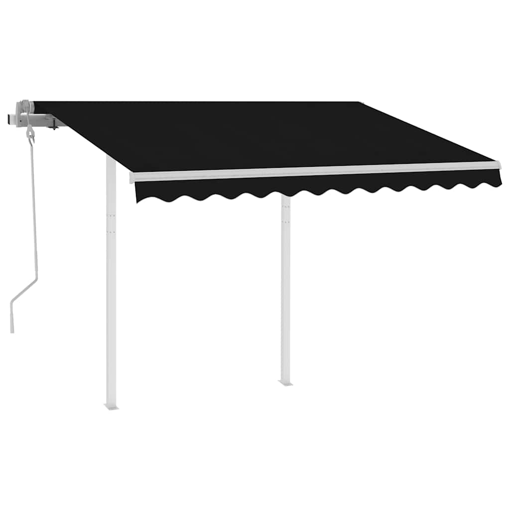 vidaXL Markise Manuell Einziehbar mit Pfosten 3x2,5 m Anthrazit