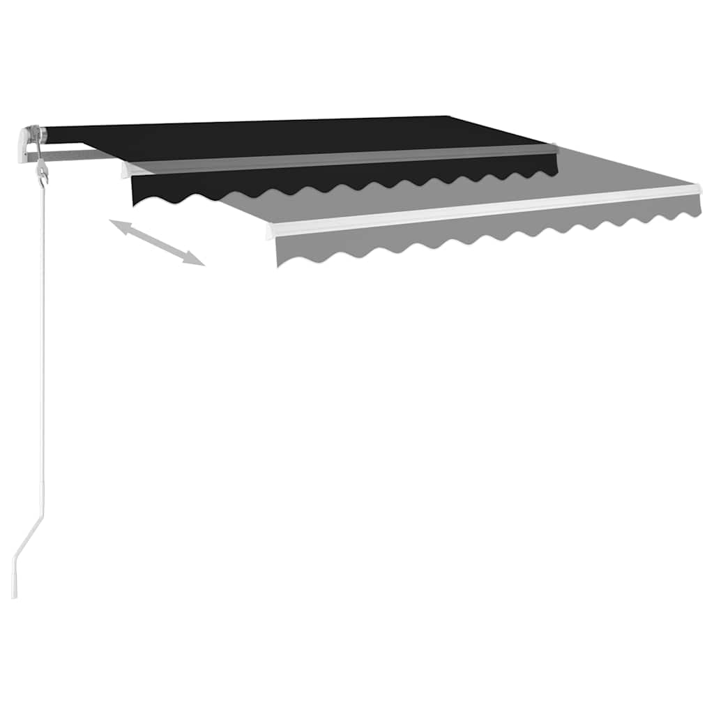 vidaXL Markise Manuell Einziehbar mit Pfosten 3x2,5 m Anthrazit
