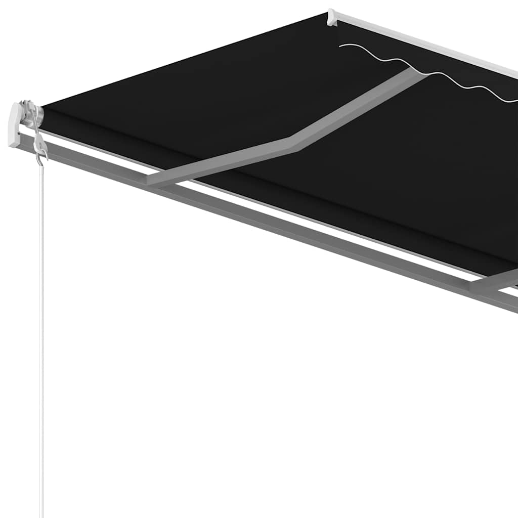 vidaXL Markise Manuell Einziehbar mit Pfosten 3x2,5 m Anthrazit