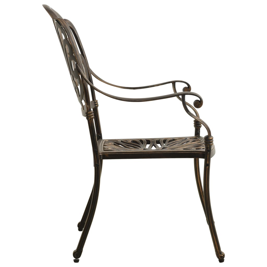 vidaXL 5-tlg. Bistro-Set Aluminiumguss Bronzen