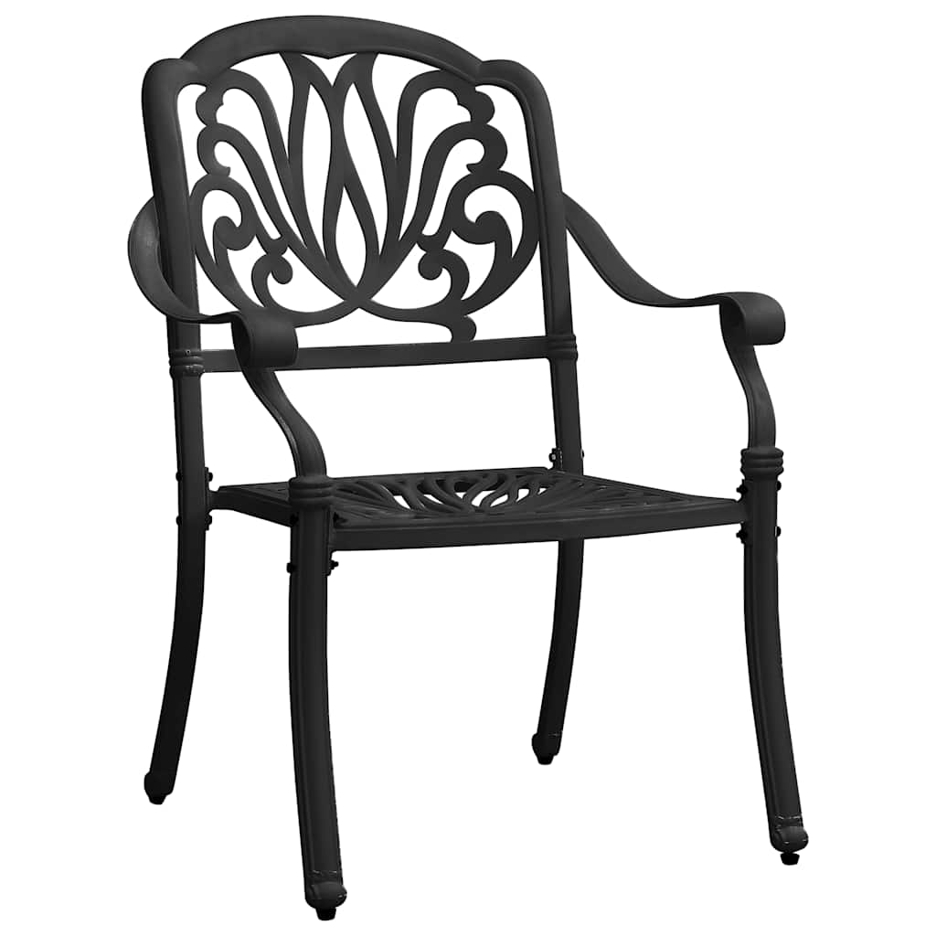 vidaXL 5-tlg. Bistro-Set Aluminiumguss Schwarz