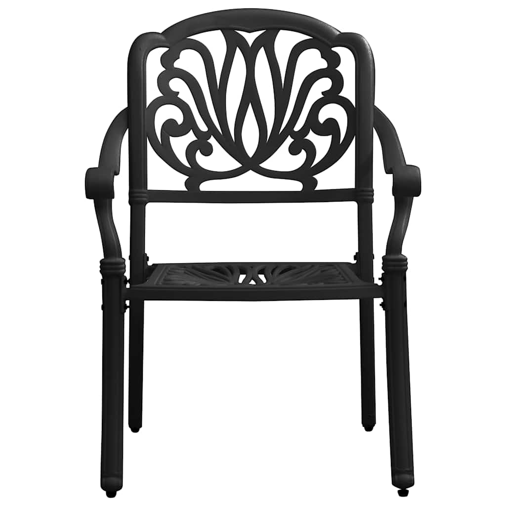 vidaXL 5-tlg. Bistro-Set Aluminiumguss Schwarz
