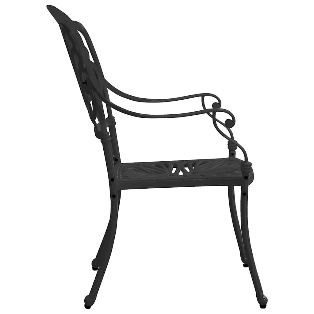 vidaXL 5-tlg. Bistro-Set Aluminiumguss Schwarz