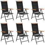 vidaXL 7-tlg. Garten-Essgruppe Aluminium Schwarz